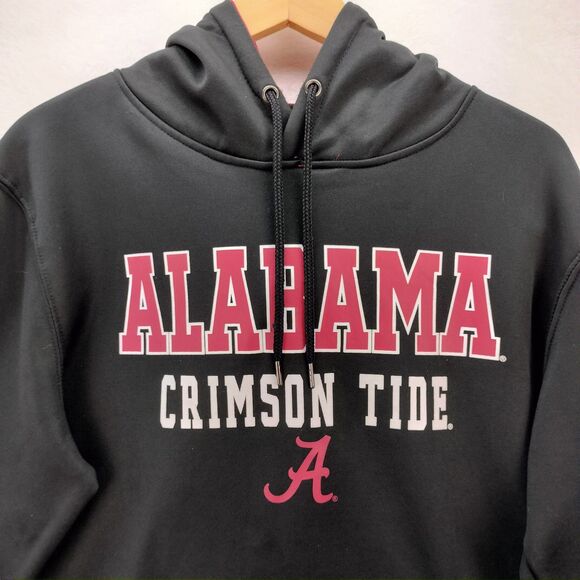 Alabama Crimson Tide Hoodie Mens Size Large Colosseum Black Spellout Sweatshirt - Picture 4 of 13